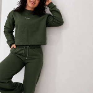 Calça Pantalona Verde Musgo